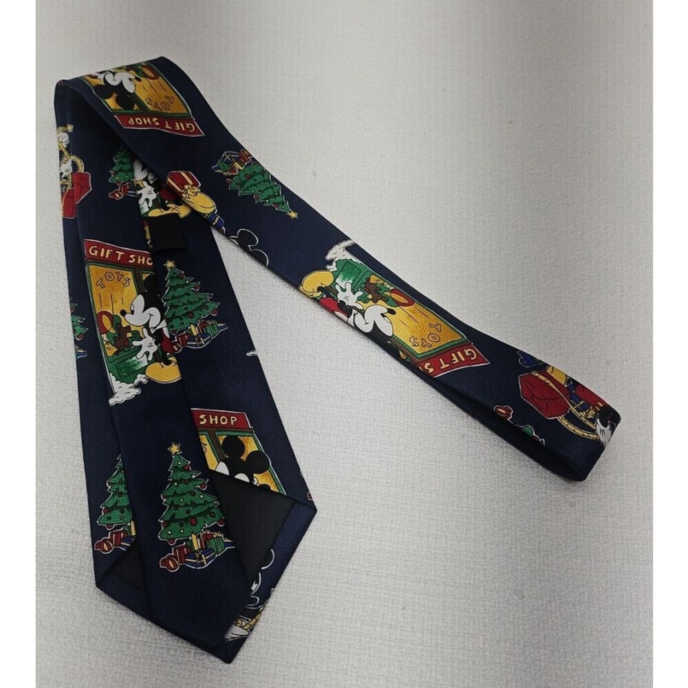 Disney Mickey Unlimited Navy Blue Christmas Mickey Mouse Neck Tie - Picture 8 of 12